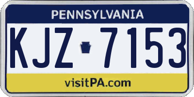 PA license plate KJZ7153