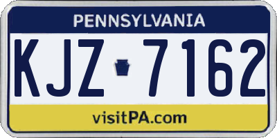 PA license plate KJZ7162