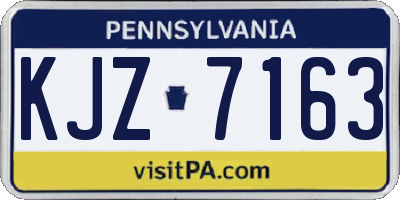 PA license plate KJZ7163