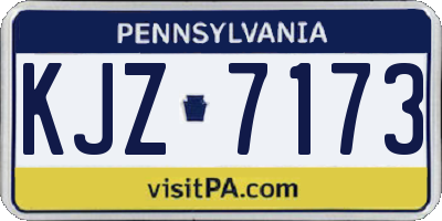 PA license plate KJZ7173
