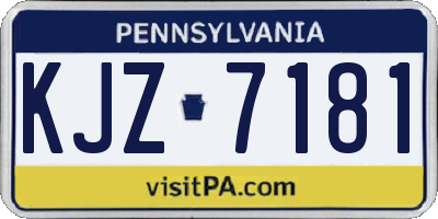 PA license plate KJZ7181