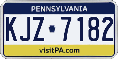 PA license plate KJZ7182