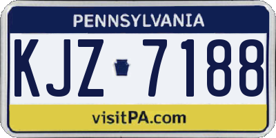 PA license plate KJZ7188