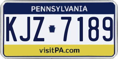 PA license plate KJZ7189