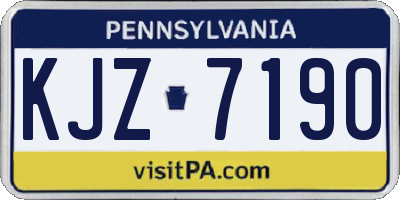 PA license plate KJZ7190