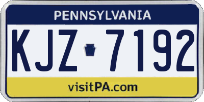 PA license plate KJZ7192