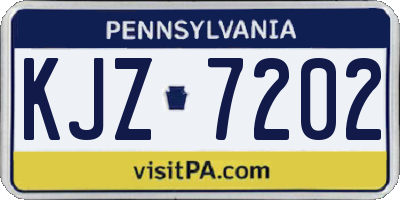 PA license plate KJZ7202