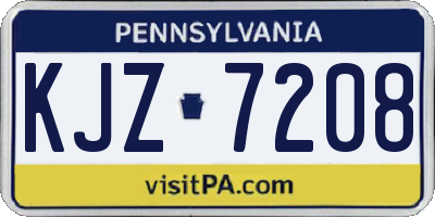 PA license plate KJZ7208