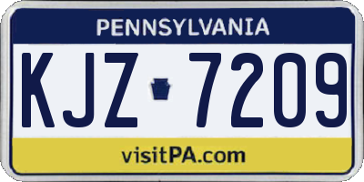 PA license plate KJZ7209