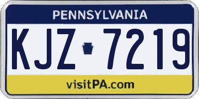 PA license plate KJZ7219