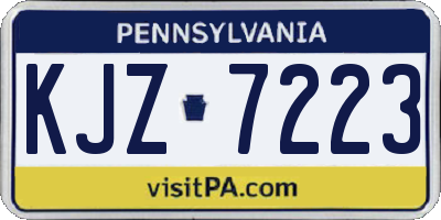 PA license plate KJZ7223