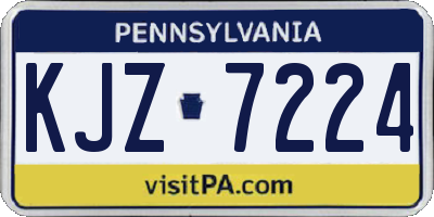 PA license plate KJZ7224