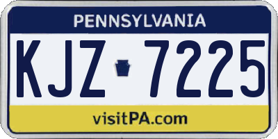 PA license plate KJZ7225