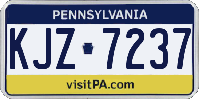 PA license plate KJZ7237
