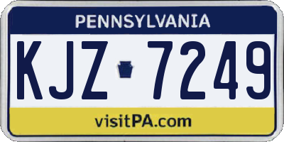 PA license plate KJZ7249