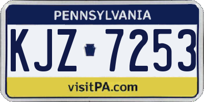PA license plate KJZ7253