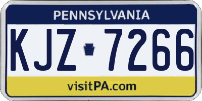 PA license plate KJZ7266
