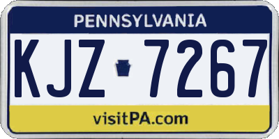 PA license plate KJZ7267