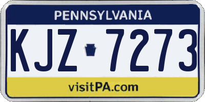 PA license plate KJZ7273