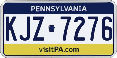 PA license plate KJZ7276