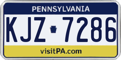 PA license plate KJZ7286
