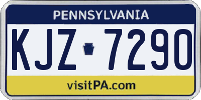 PA license plate KJZ7290