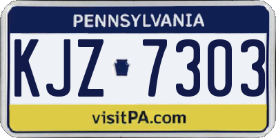 PA license plate KJZ7303