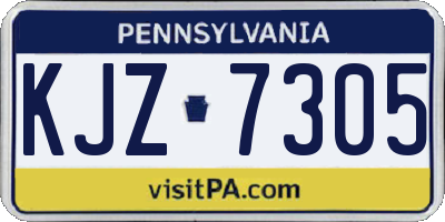 PA license plate KJZ7305