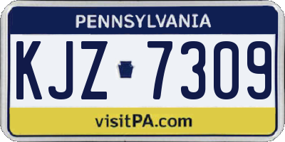 PA license plate KJZ7309