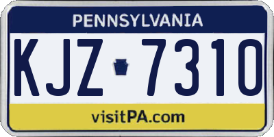 PA license plate KJZ7310