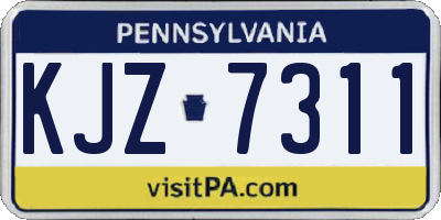 PA license plate KJZ7311