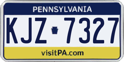 PA license plate KJZ7327