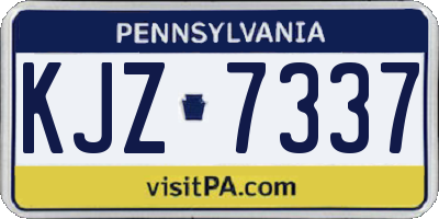PA license plate KJZ7337