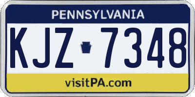 PA license plate KJZ7348