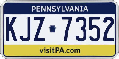 PA license plate KJZ7352