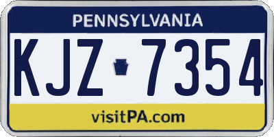 PA license plate KJZ7354