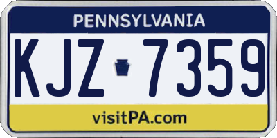 PA license plate KJZ7359