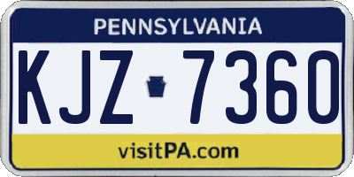 PA license plate KJZ7360