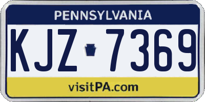PA license plate KJZ7369
