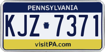 PA license plate KJZ7371