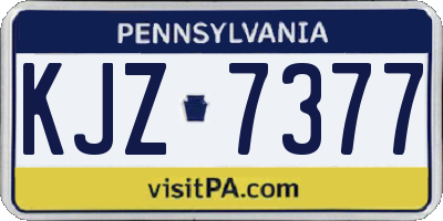 PA license plate KJZ7377
