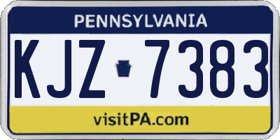 PA license plate KJZ7383