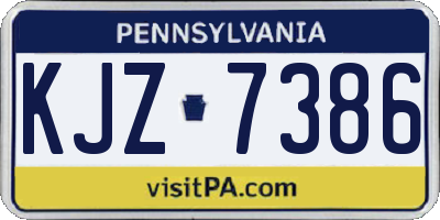 PA license plate KJZ7386