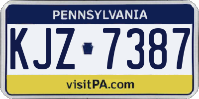 PA license plate KJZ7387