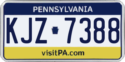 PA license plate KJZ7388