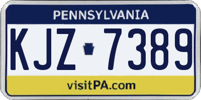 PA license plate KJZ7389