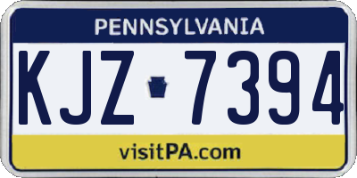 PA license plate KJZ7394