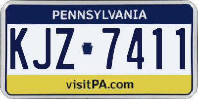PA license plate KJZ7411