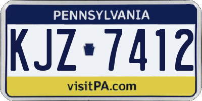 PA license plate KJZ7412