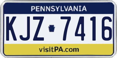 PA license plate KJZ7416
